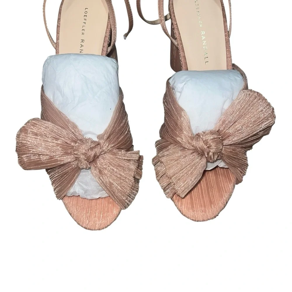 NEW NIB Loeffler Randall Camellia Beauty Pleated Bow Heels - Picture 4 of 10